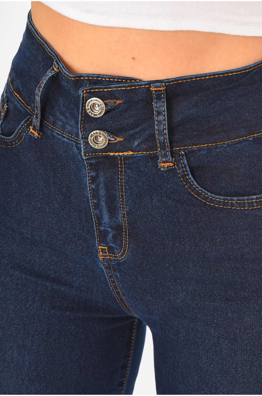 Джинсы женские однотонные тёмно-синего цвета 0936/2 210708 Джинсы женские однотонные тёмно-синего цвета 0936/2 210708