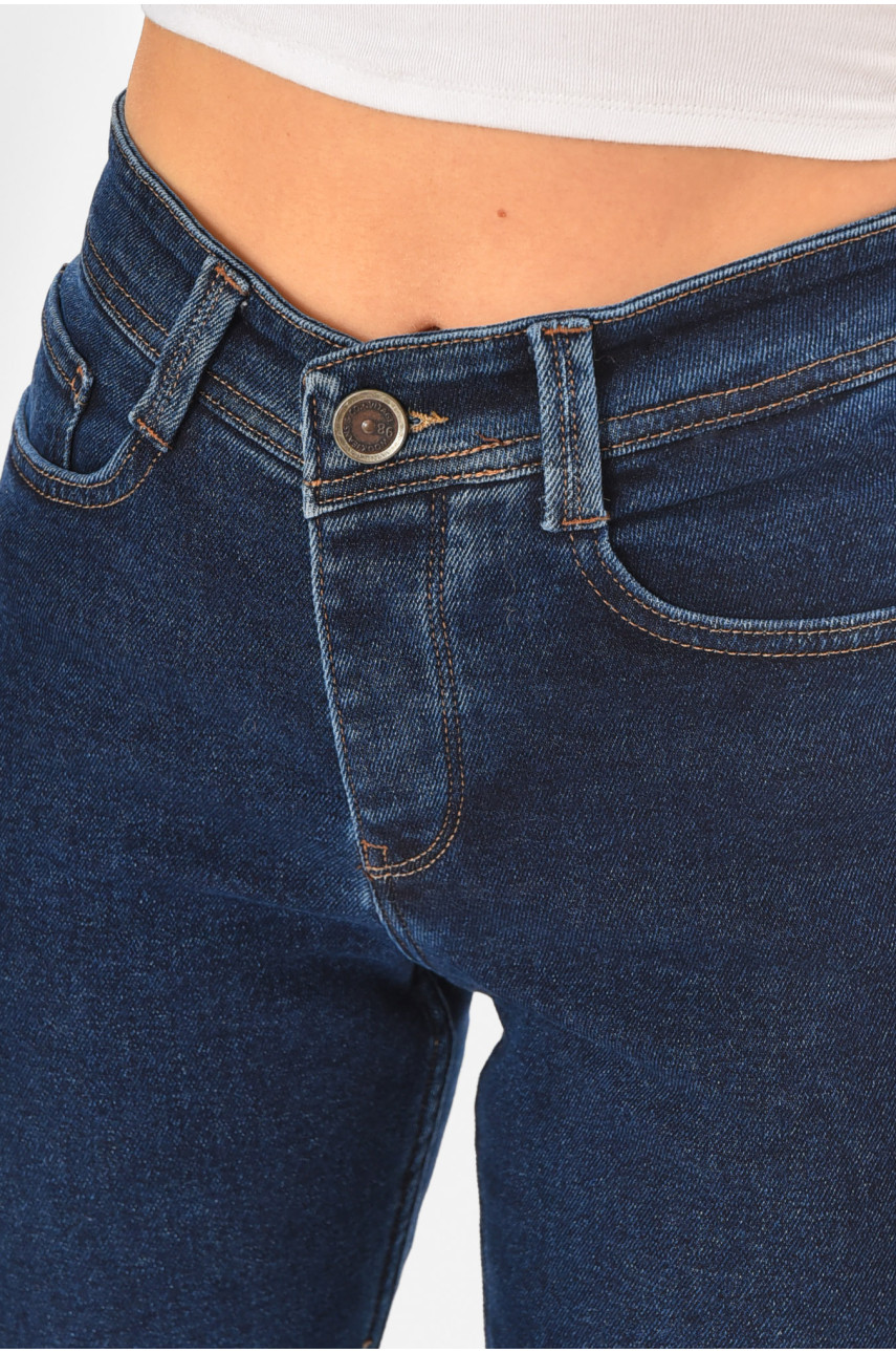 Джинсы женские однотонные тёмно-синего цвета 3163 210711 Джинсы женские однотонные тёмно-синего цвета 3163 210711