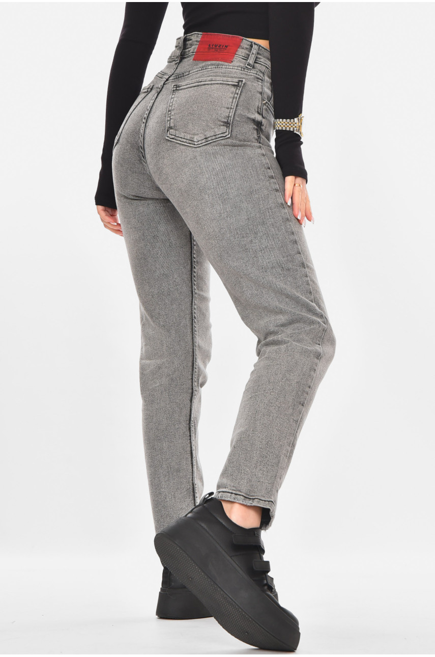 Джинсы женские однотонные серого цвета 00636 210713