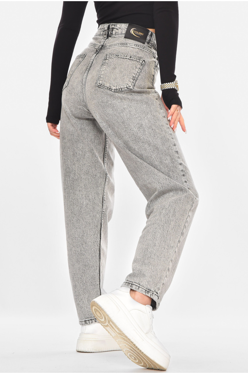 Джинсы женские однотонные серого цвета 9622-B-96B 210714