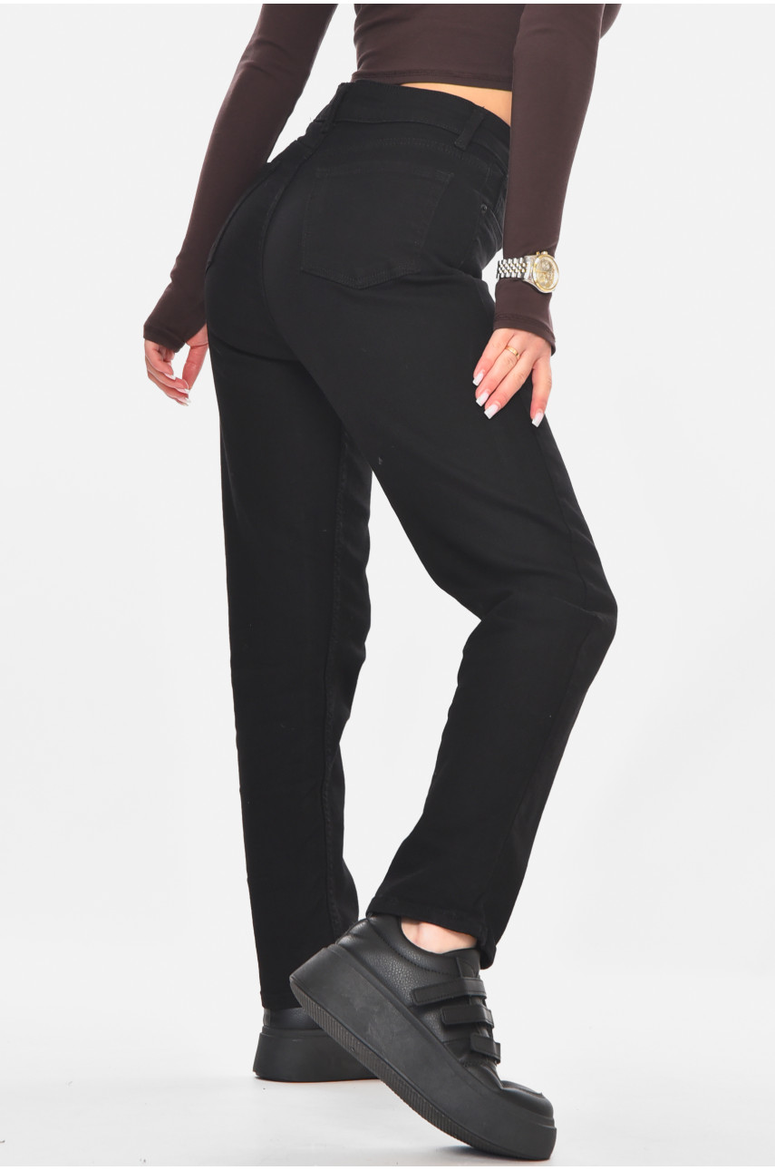 Джинси жіночі однотонні чорного кольору 00951/2 210718