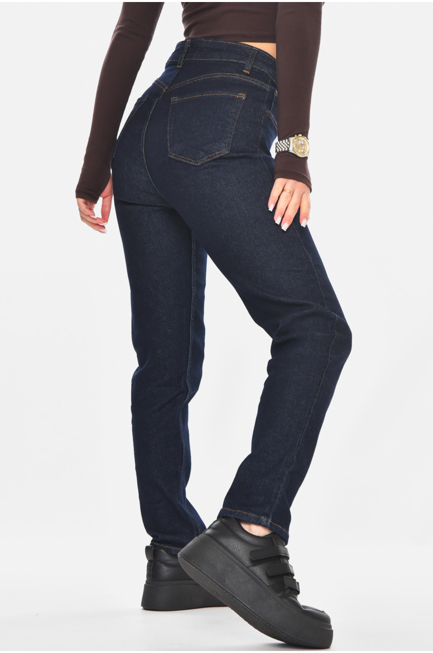 Джинси жіночі однотонні темно-синього кольору 00464 210720