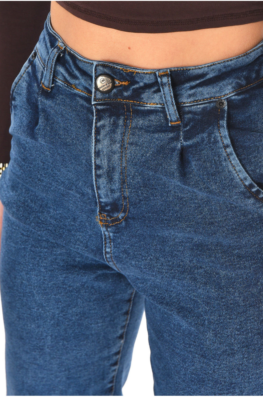 Джинси жіночі однотонні синього кольору 00781 210722