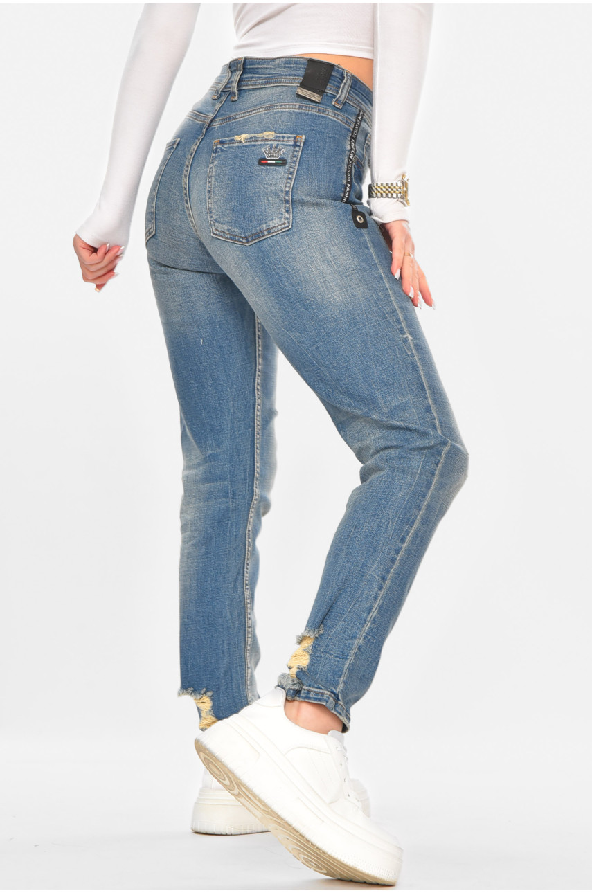 Джинсы женские однотонные светло-синего цвета 5135 210726