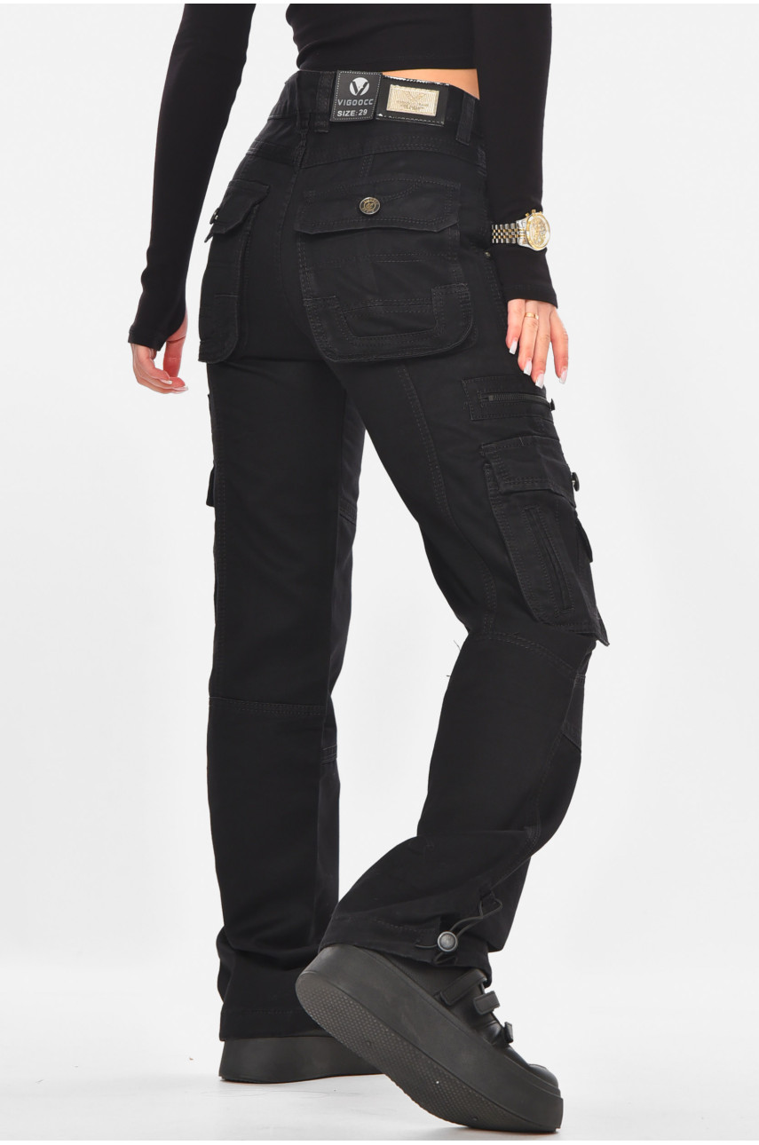 Джинсы женские однотонные черного цвета 3178 210728