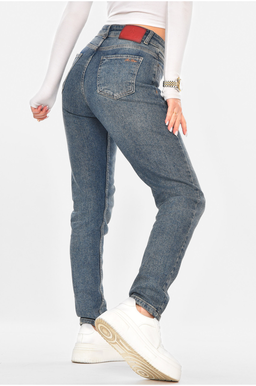 Джинсы женские однотонные синего цвета 1093 210730