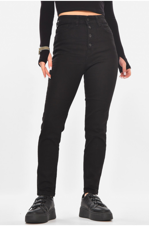 Джинсы женские однотонные черного цвета 0784 210731