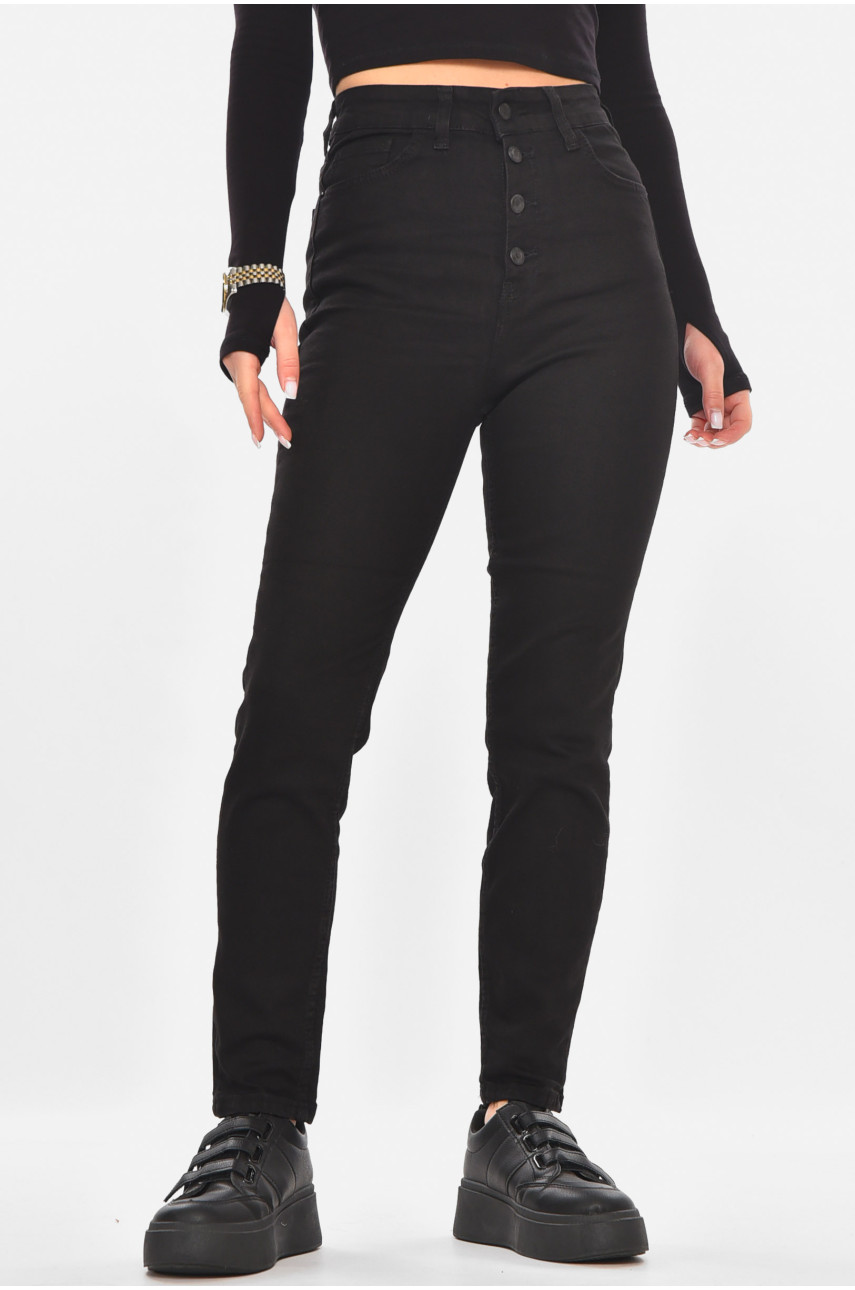 Джинсы женские однотонные черного цвета 0784 210731