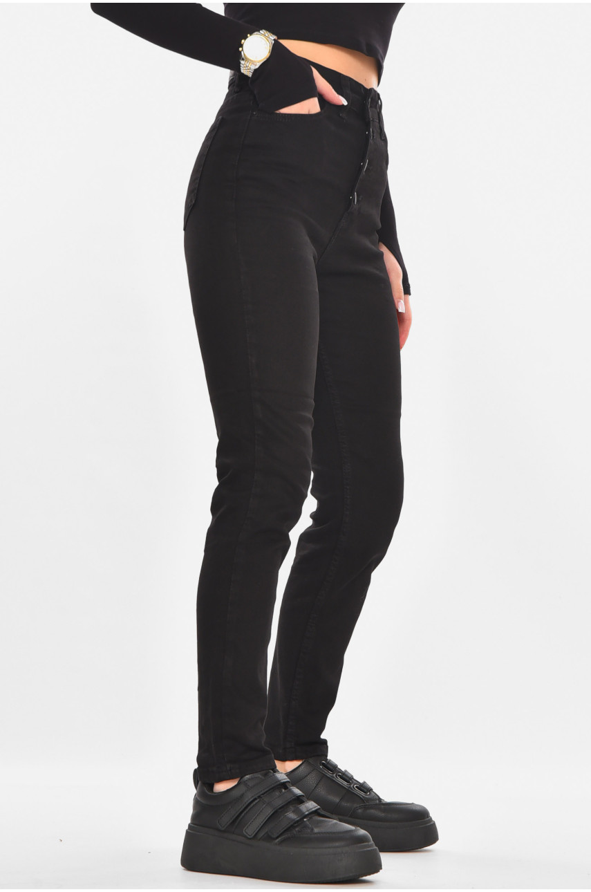 Джинсы женские однотонные черного цвета 0784 210731