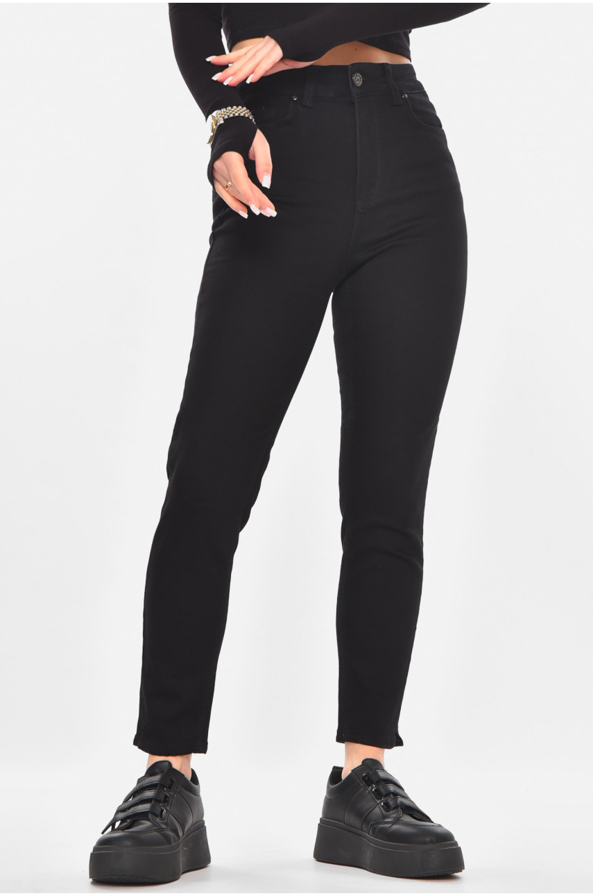 Джинсы женские однотонные черного цвета 2004 210734
