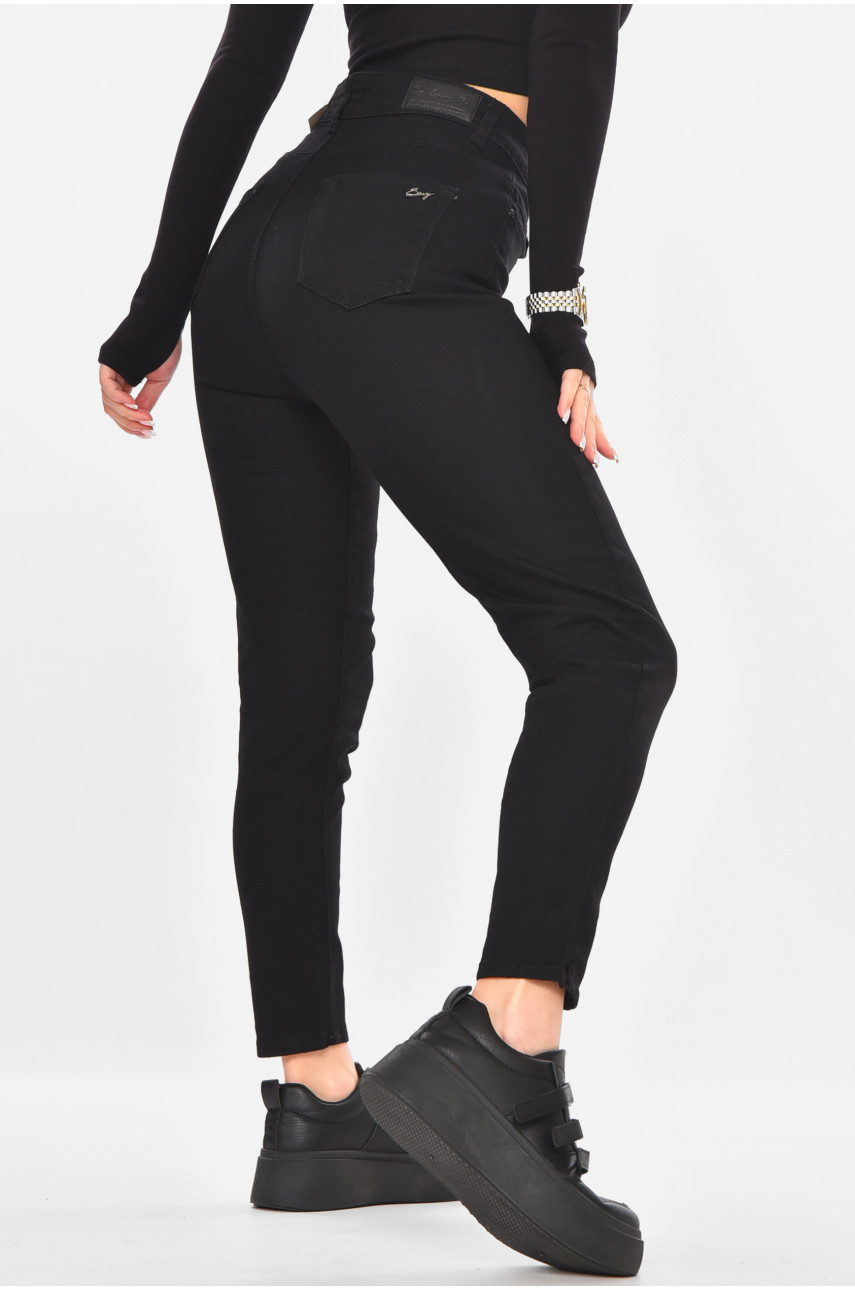 Джинсы женские однотонные черного цвета 2004 210734