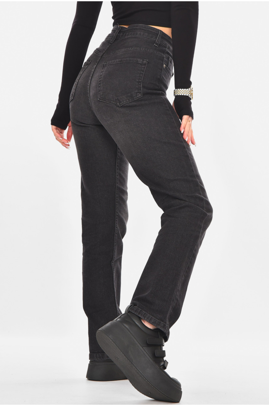 Джинсы женские однотонные черного цвета 0149 210735