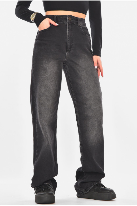 Джинсы женские однотонные черного цвета 3028 210737