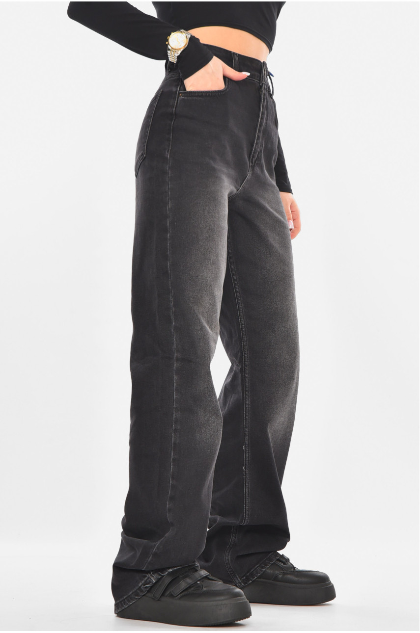 Джинсы женские однотонные черного цвета 3028 210737