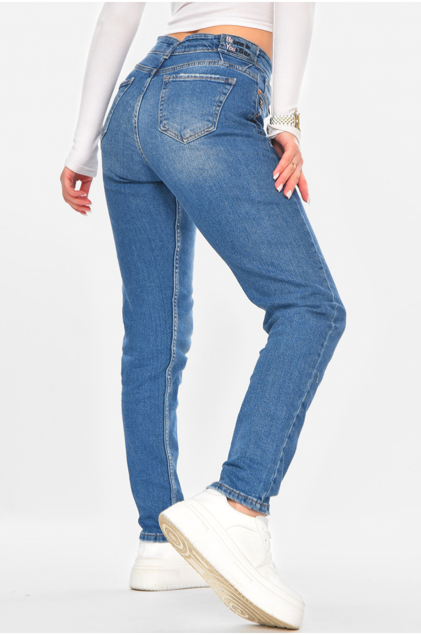 Джинсы женские однотонные синего цвета 1053 210738