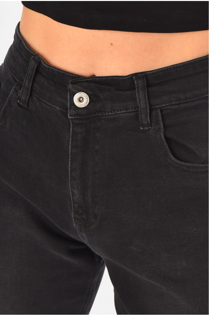 Джинсы женские однотонные черного цвета 1974-1 210739