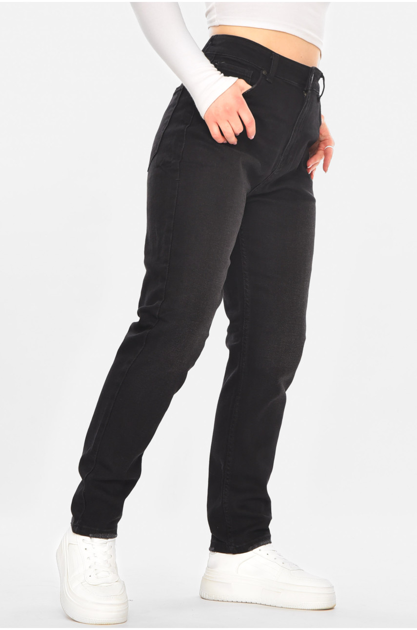 Джинсы женские однотонные черного цвета 3040 210740