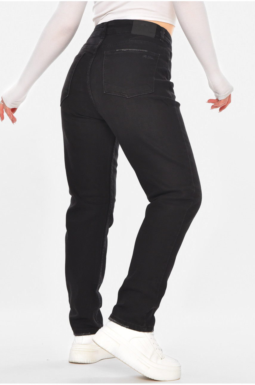 Джинсы женские однотонные черного цвета 3040 210740