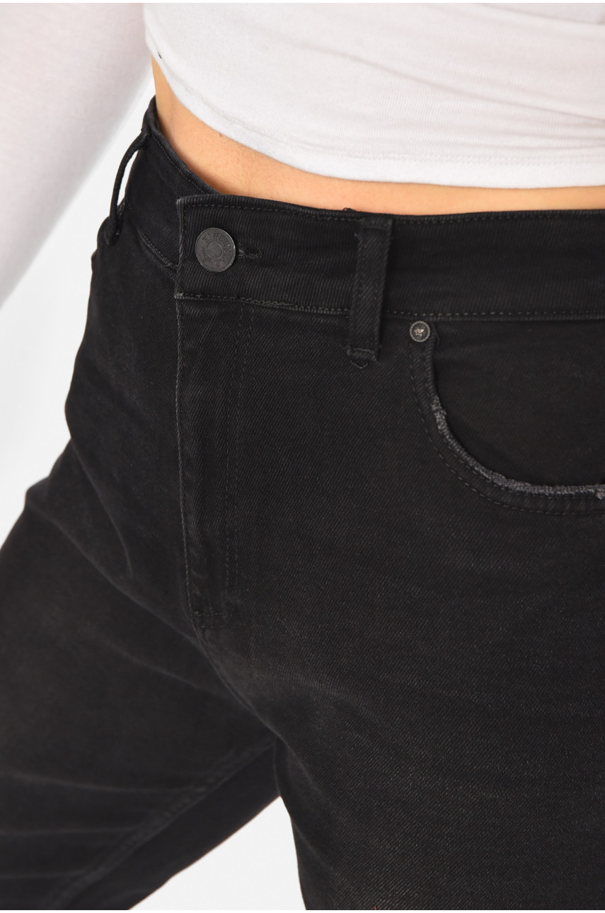 Джинсы женские однотонные черного цвета 3040 210740