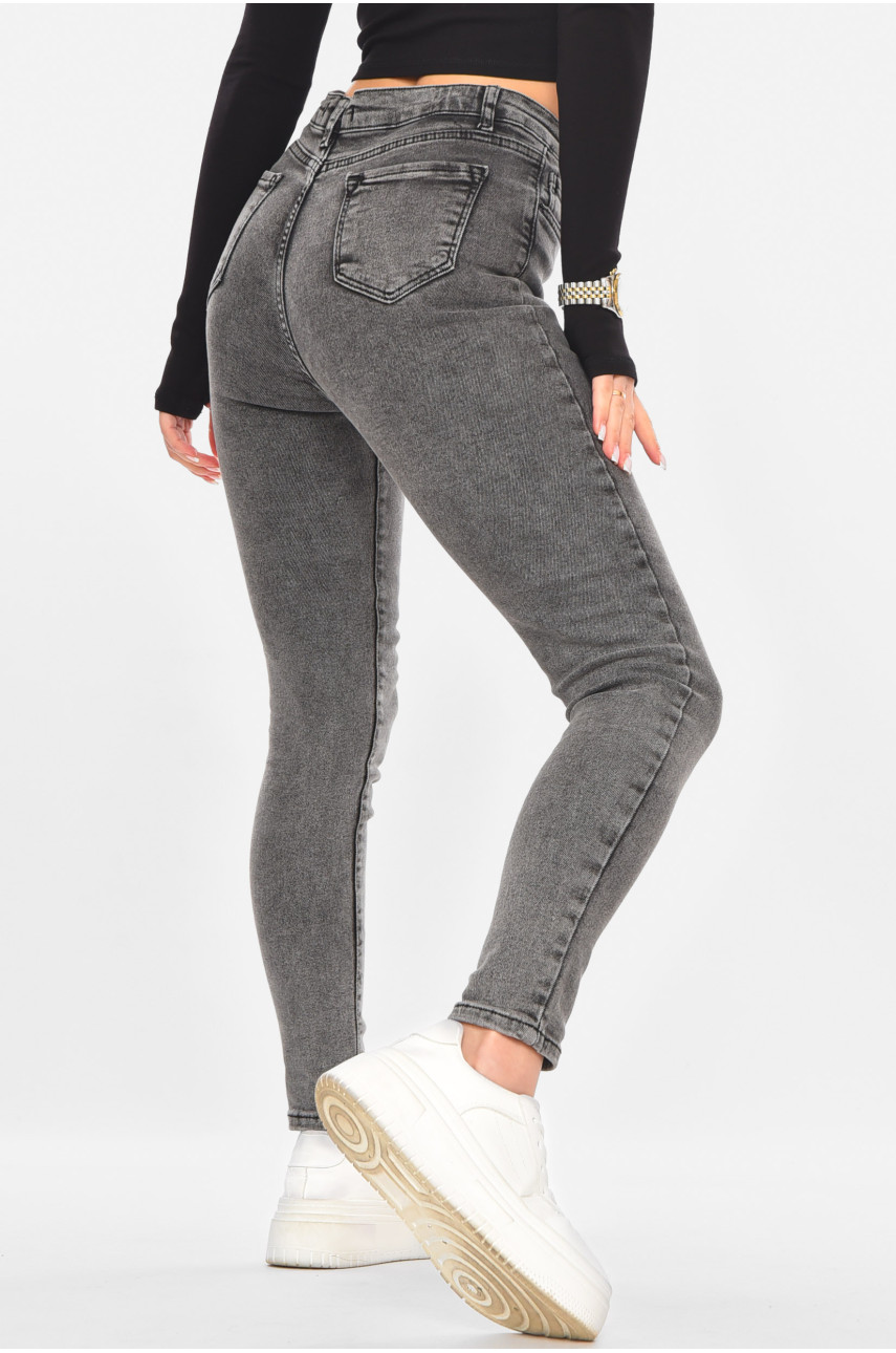 Джинсы женские однотонные серого цвета 1915 210741
