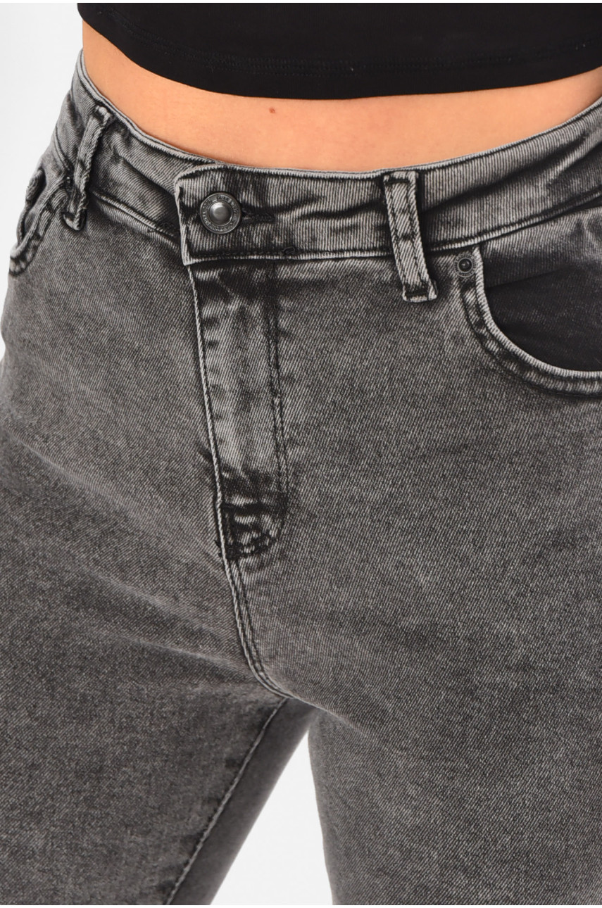 Джинсы женские однотонные серого цвета 1915 210741