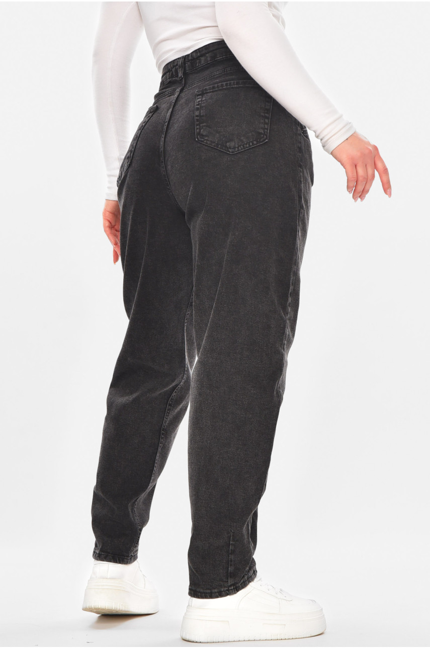 Джинсы женские однотонные черного цвета 076 210742