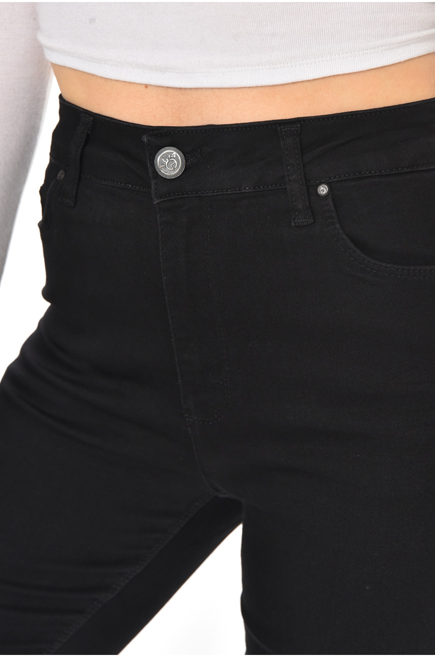 Джинси жіночі однотонні чорного кольору 2004 210744