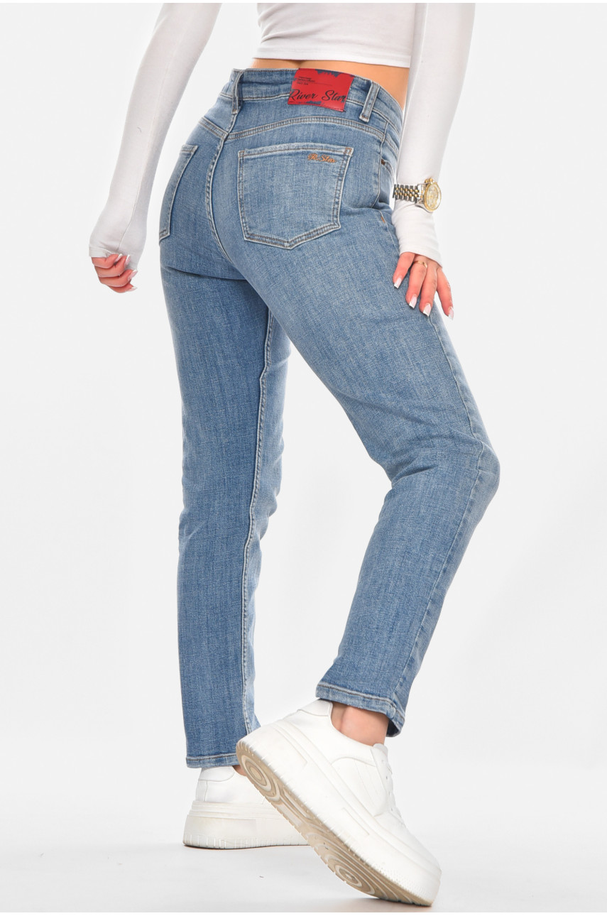 Джинси жіночі однотонні синього кольору 1138/3 210746