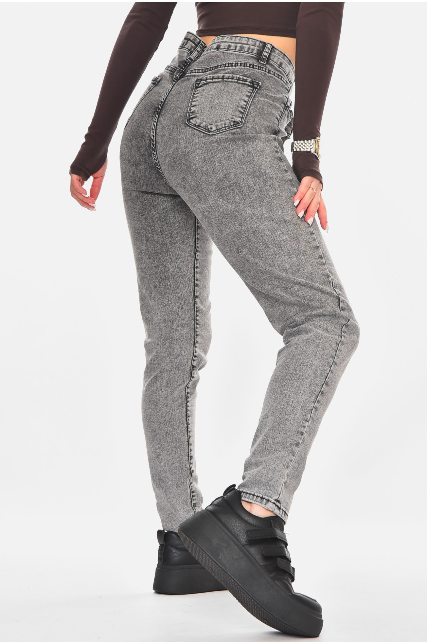 Джинси жіночі однотонні сірого кольору 210751
