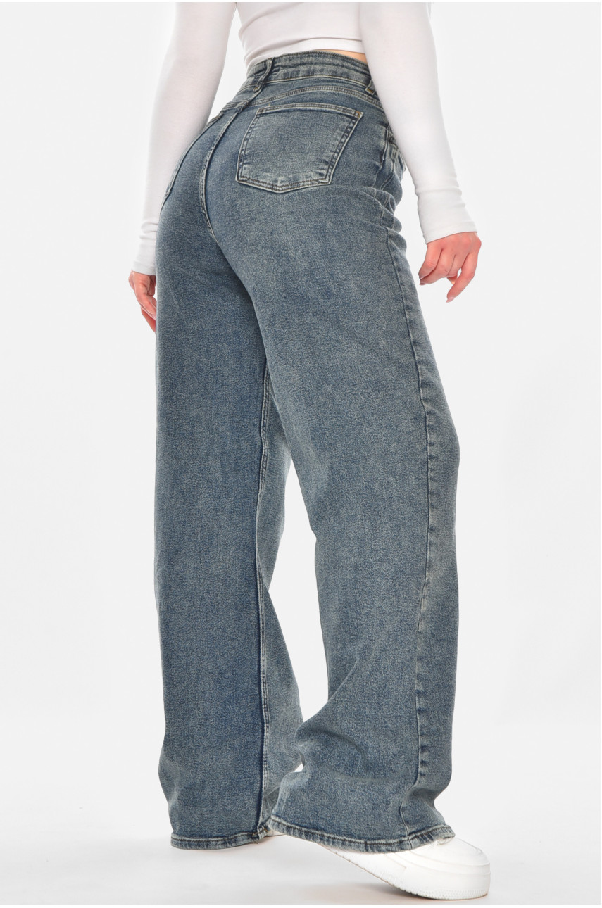 Джинси жіночі однотонні темно-зеленого кольору 00423 210755