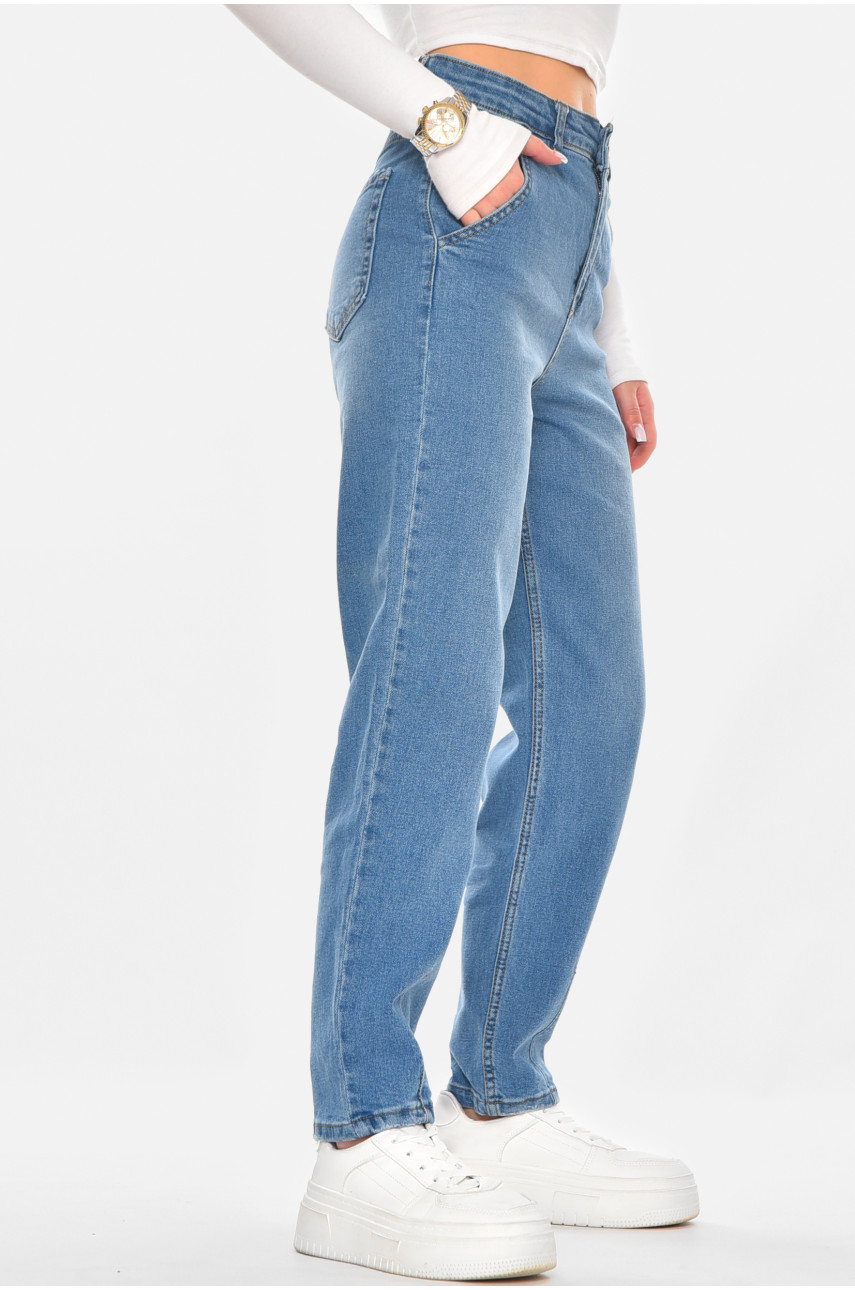 Джинсы женские однотонные светло-синего цвета 1999 210758