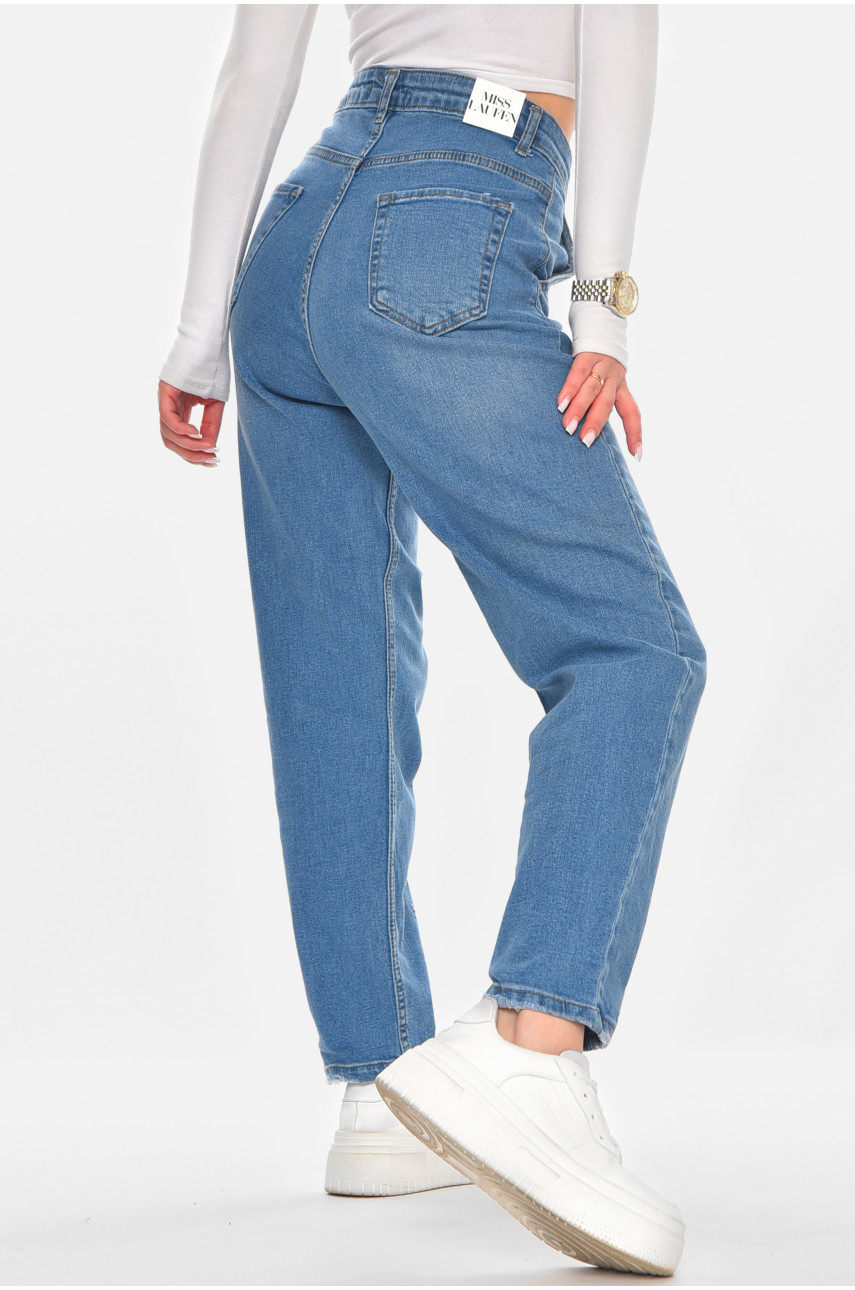 Джинсы женские однотонные светло-синего цвета 1999 210758