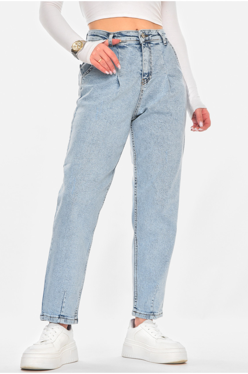 Джинсы женские однотонные голубого цвета 1993 210761