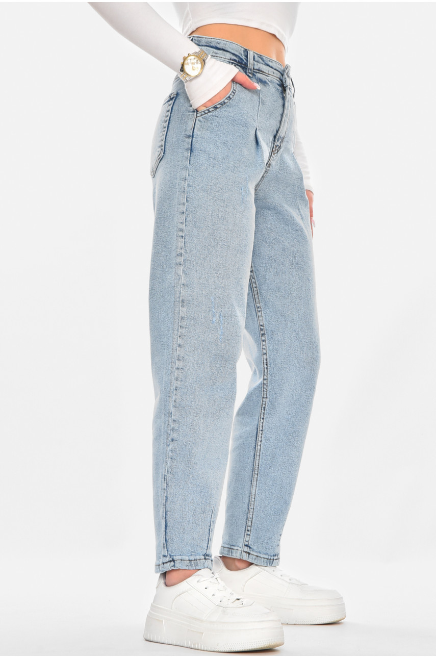 Джинсы женские однотонные голубого цвета 1993 210761