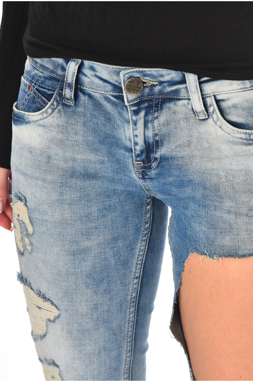 Джинсы женские однотонные голубого цвета 1295 210762