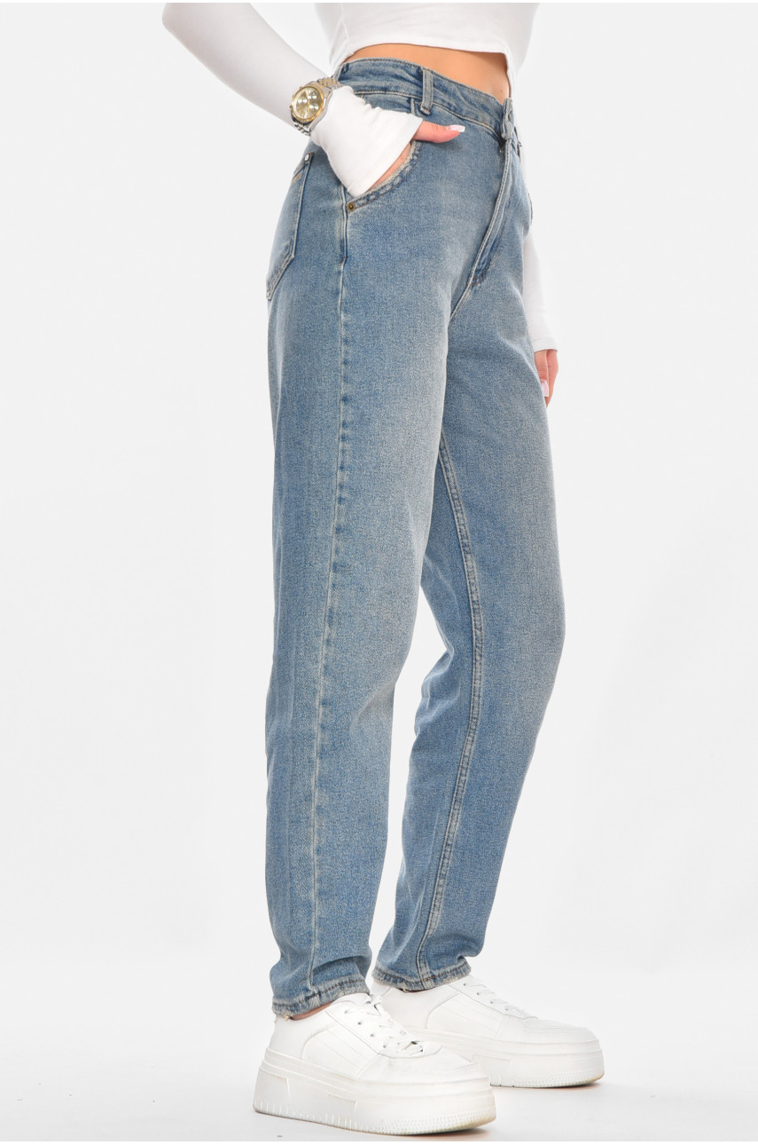 Джинсы женские однотонные светло-синего цвета 1007 210764