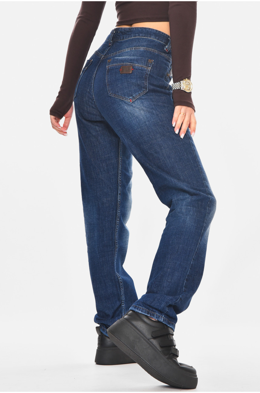 Джинсы женские однотонные синего цвета 840 210765
