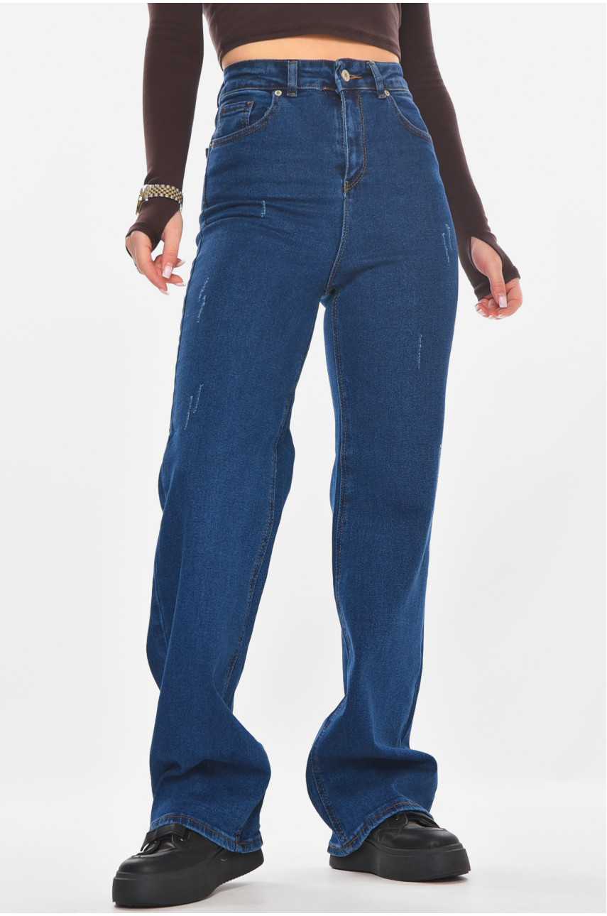 Джинсы женские однотонные синего цвета 1037 210767