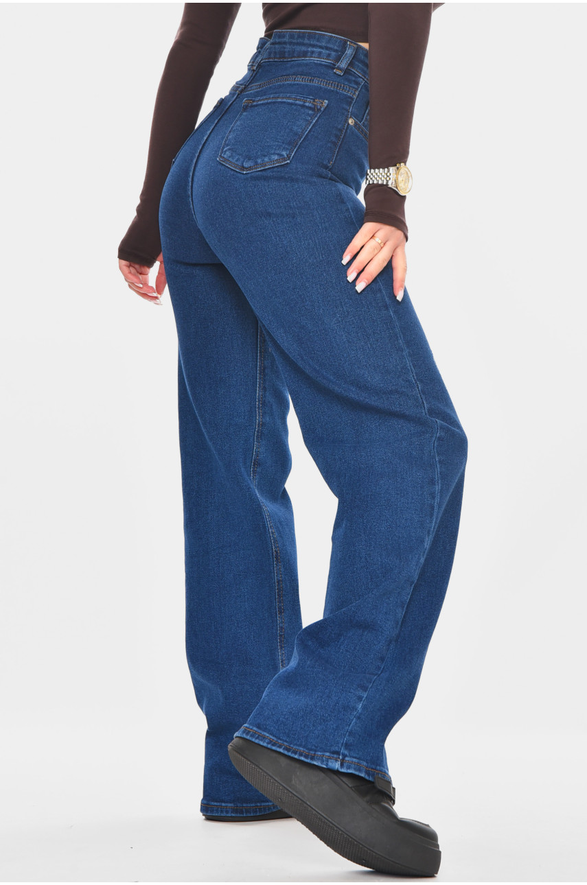 Джинсы женские однотонные синего цвета 1037 210767