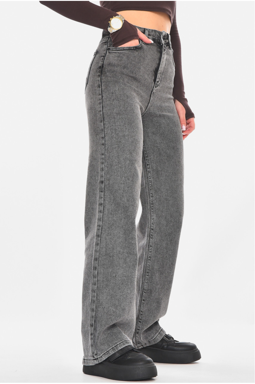 Джинсы женские однотонные серого цвета 1037 210769