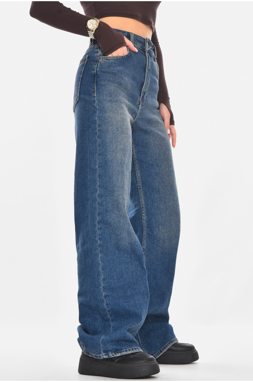 Джинсы женские однотонные синего цвета 1104 210776