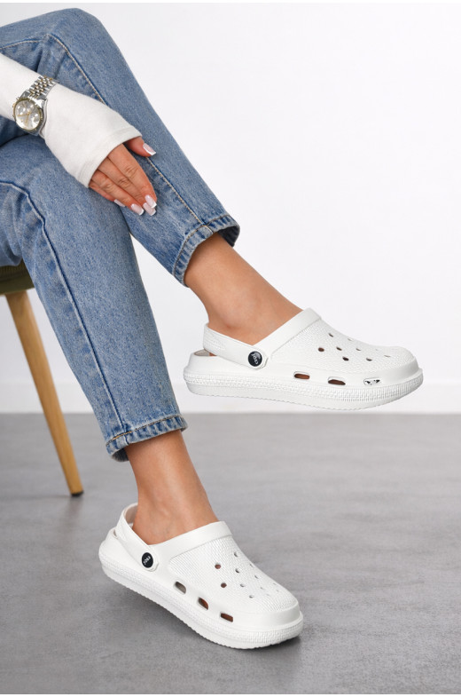 Кроксы женские белого цвета С-98 210778