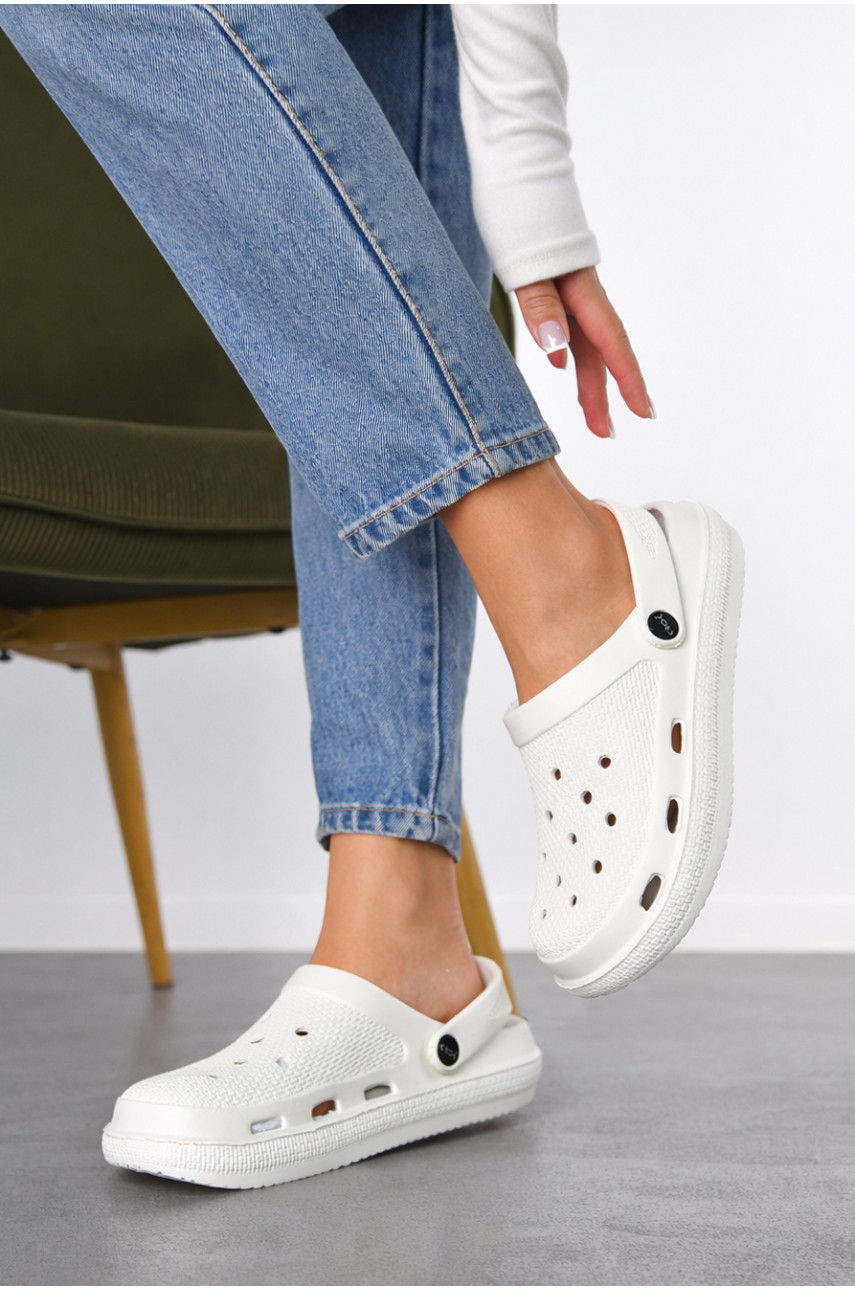 Кроксы женские белого цвета С-98 210778