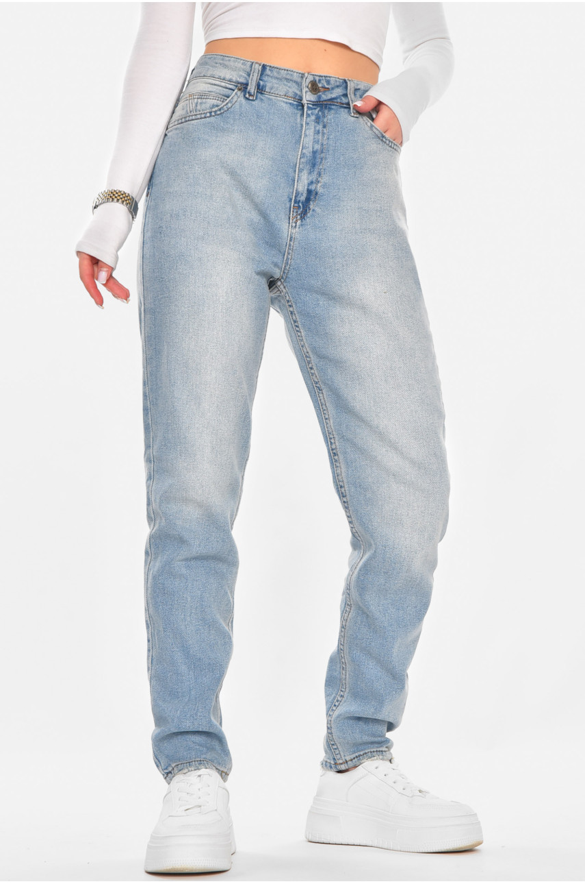 Джинсы женские однотонные синего цвета 3012 210779