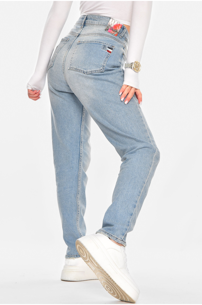 Джинсы женские однотонные синего цвета 3012 210779