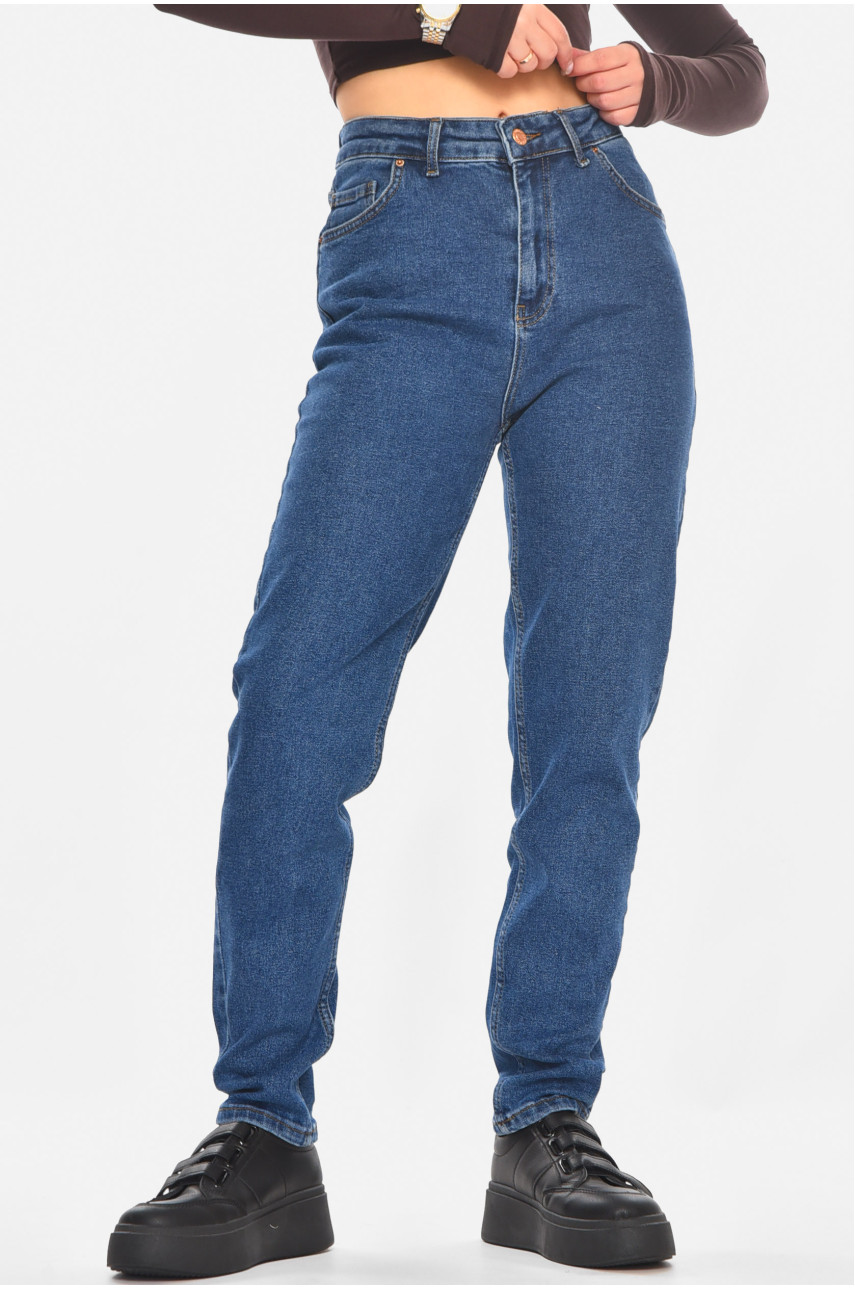 Джинсы женские однотонные синего цвета 207 210782