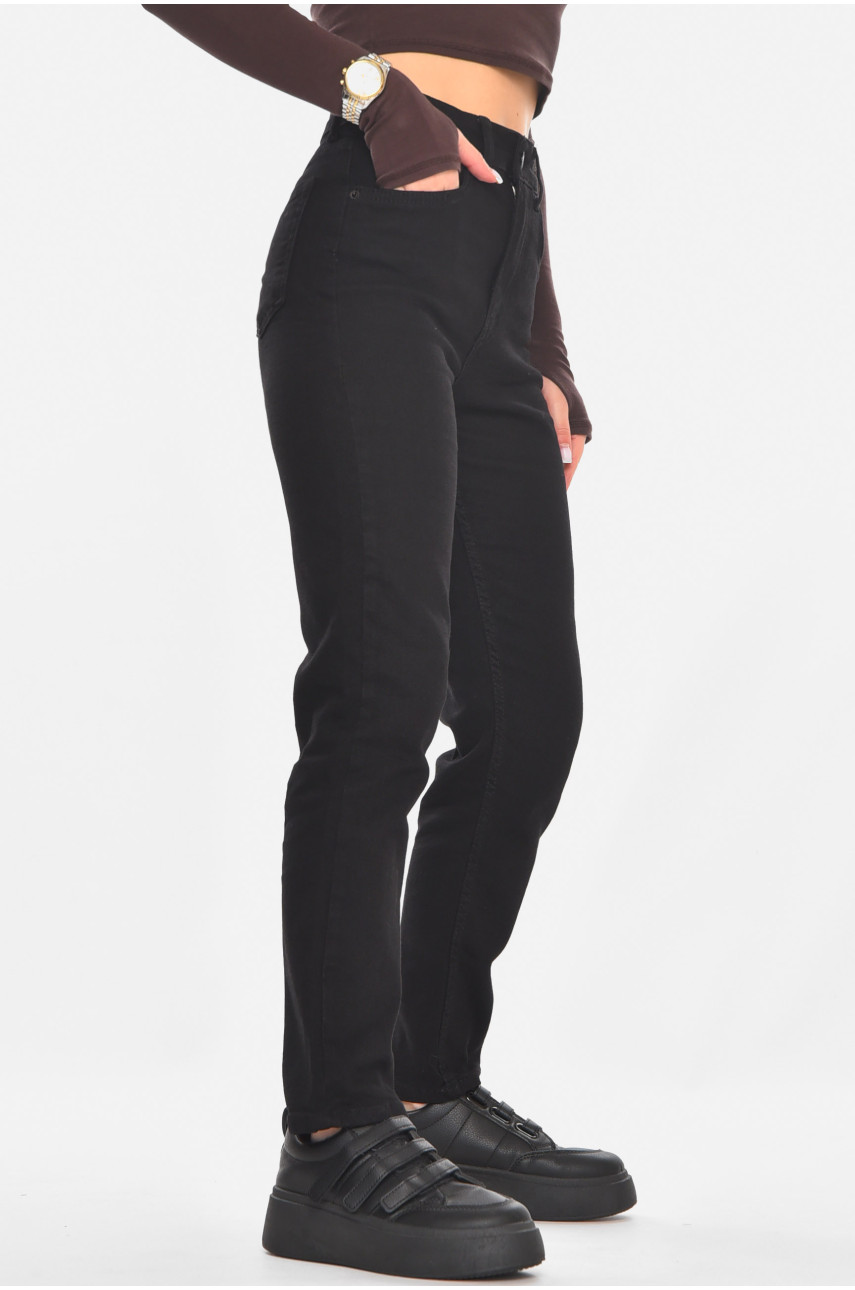Джинсы женские однотонные черного цвета 00963/3 210783
