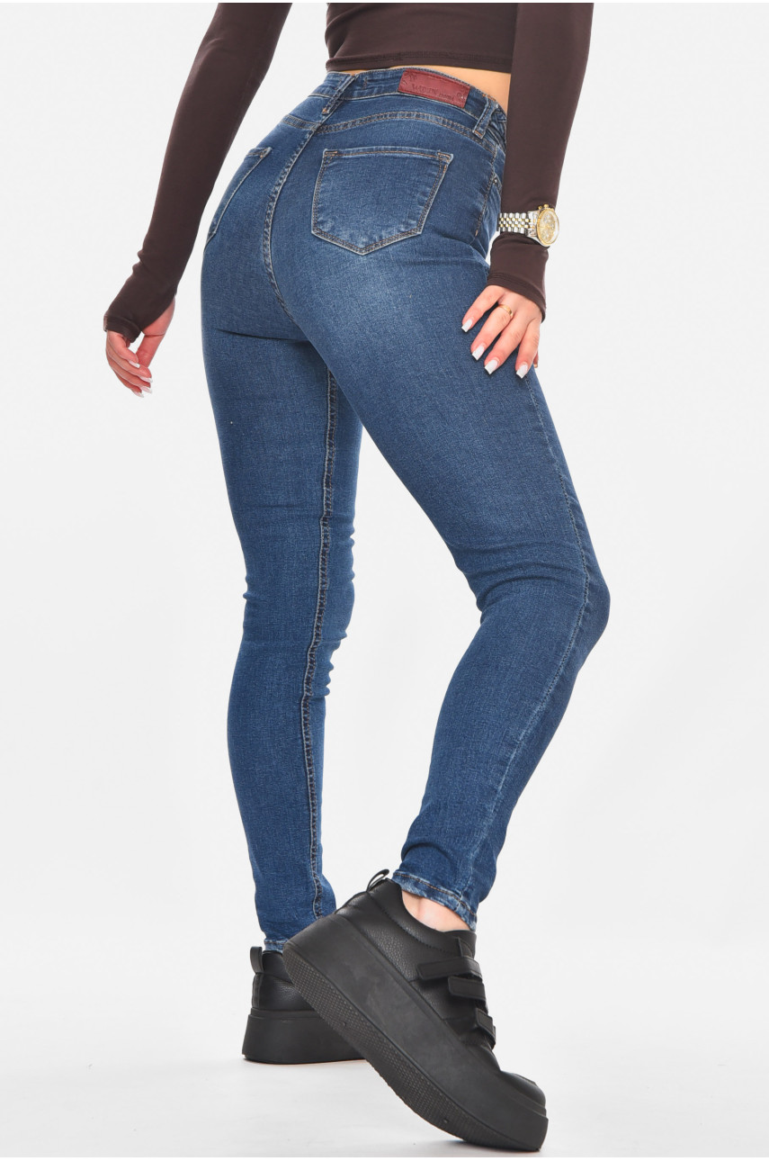 Джинсы женские однотонные синего цвета 0936 210784