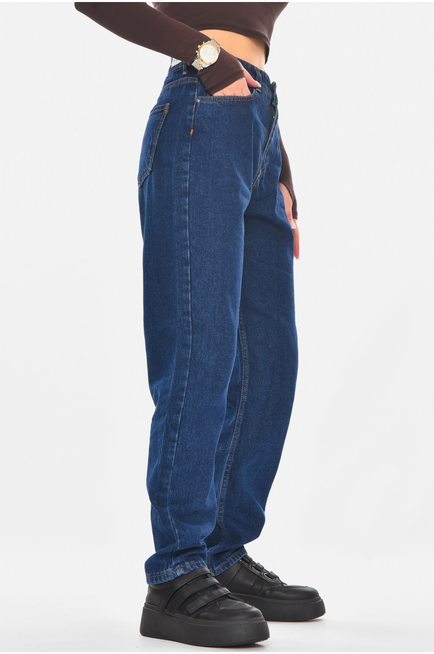 Джинсы женские однотонные тёмно-синего цвета 1906 210788