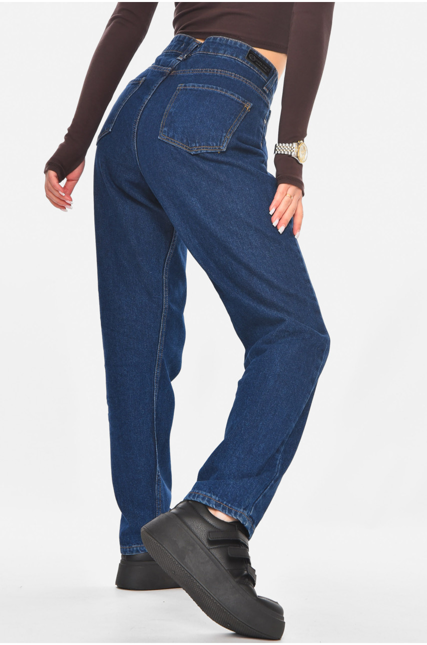 Джинсы женские однотонные тёмно-синего цвета 1906 210788